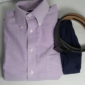 Stafford travel winkle free Oxford dress shirt